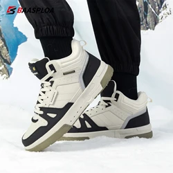 Baasploa Men Winter Sneakers New Fashion Casual Shoes for Men Comfort Plush Warm Cotton Shoes Non-Slip Outdoor Male Sneakers