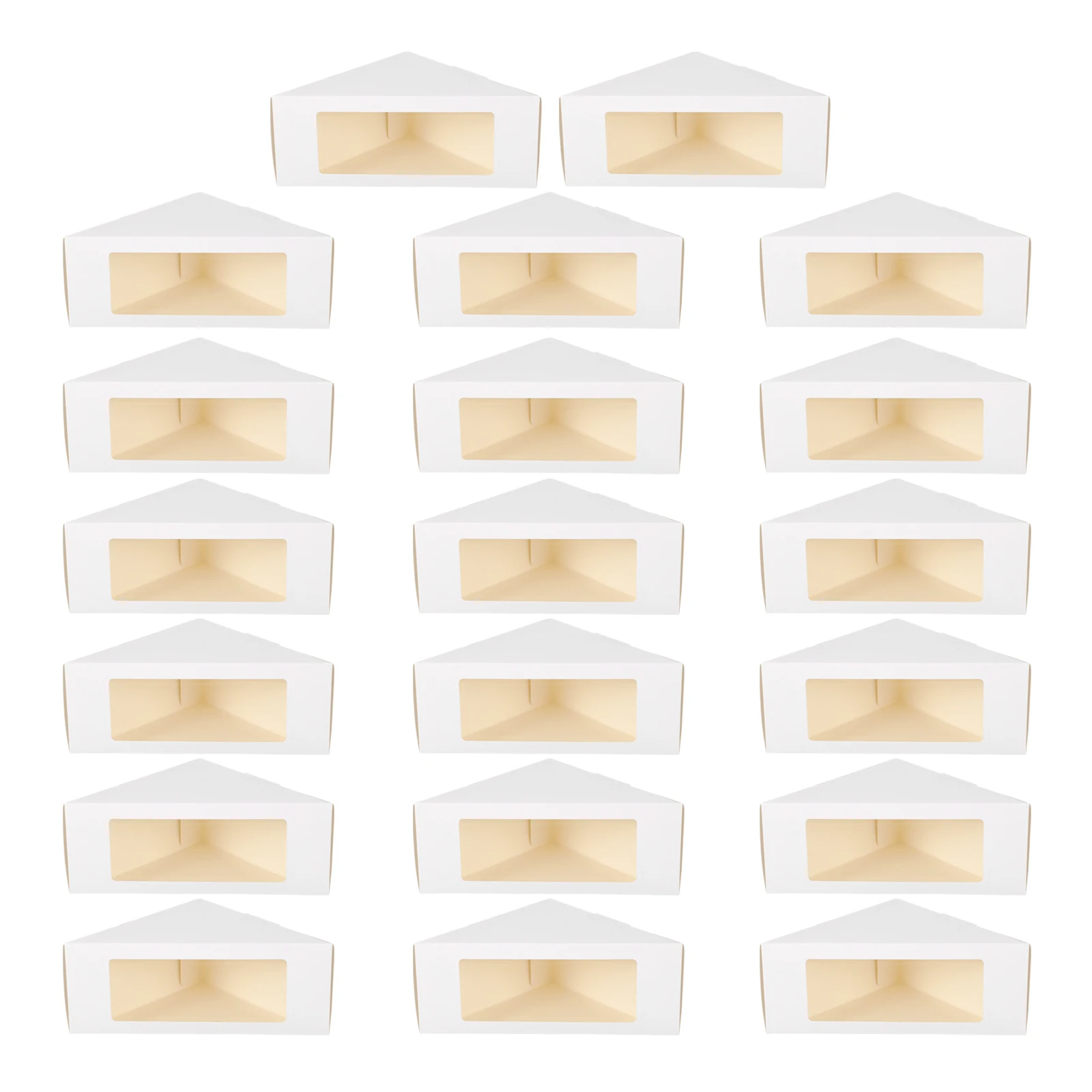 

20pcs Packaging Boxes for Sandwich Cake Pastry Triangle Window Dessert Box Portable Containers Safe Use Home Bakery Kitchen Bar