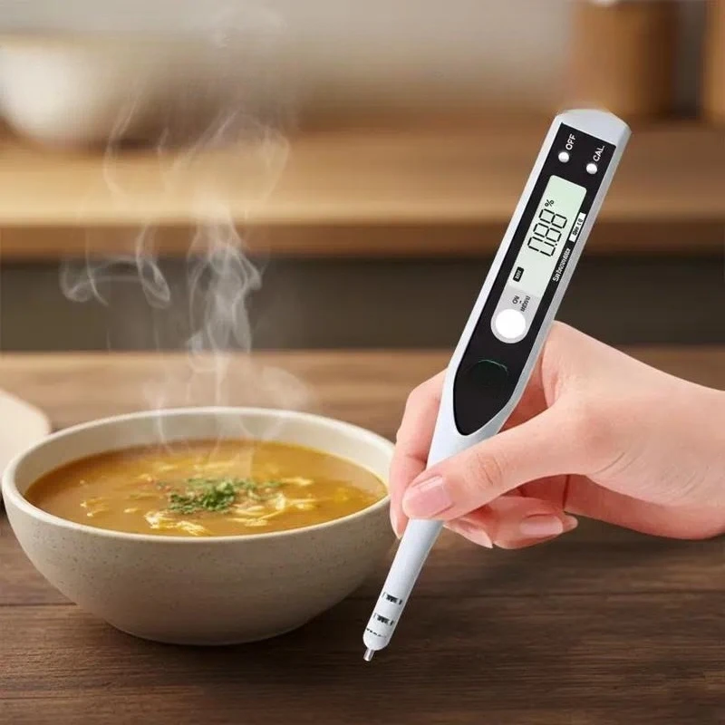 Portable digital salinity tester with calibration unit