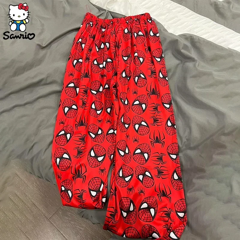 Cartoon Anime Spiderman Hello Kitty Pajamas Sanrio Hello Kitty Couples Matching Pajamas Long Pants Summer Pants Sleep Pant