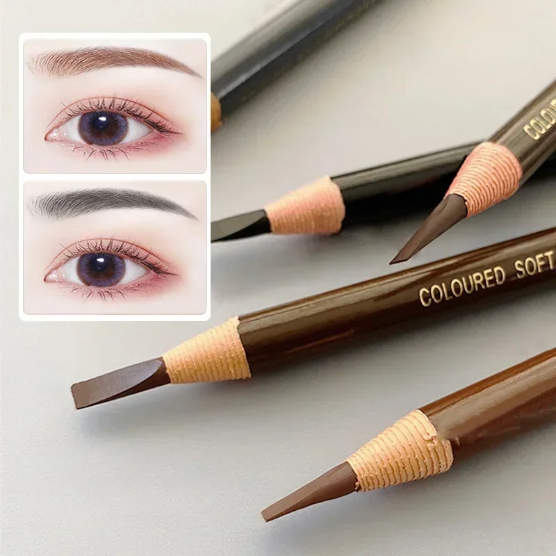Lápiz de cejas de 5 colores Lating, resistente al agua, sin manchas, lápiz de cejas de madera de núcleo duro genuino para mujeres, lápiz de cejas de
