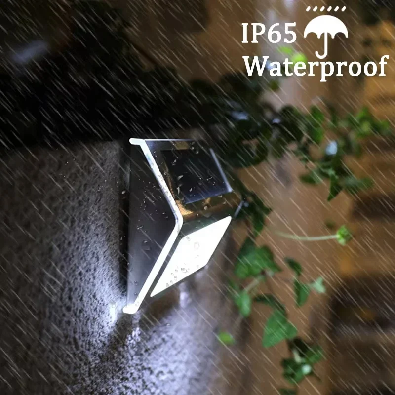 Solar Stainless Steel 3LED Step Light Waterproof Anti-corrosion and Environmental Protection Wall Light for Garden Fence Wall