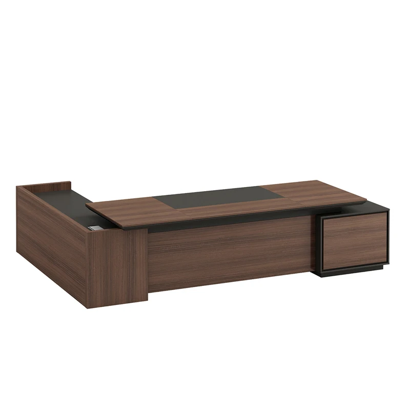 ❀zz Pengpai l Type Office Table White High-tech Executive Staff Office Table Dimensions^