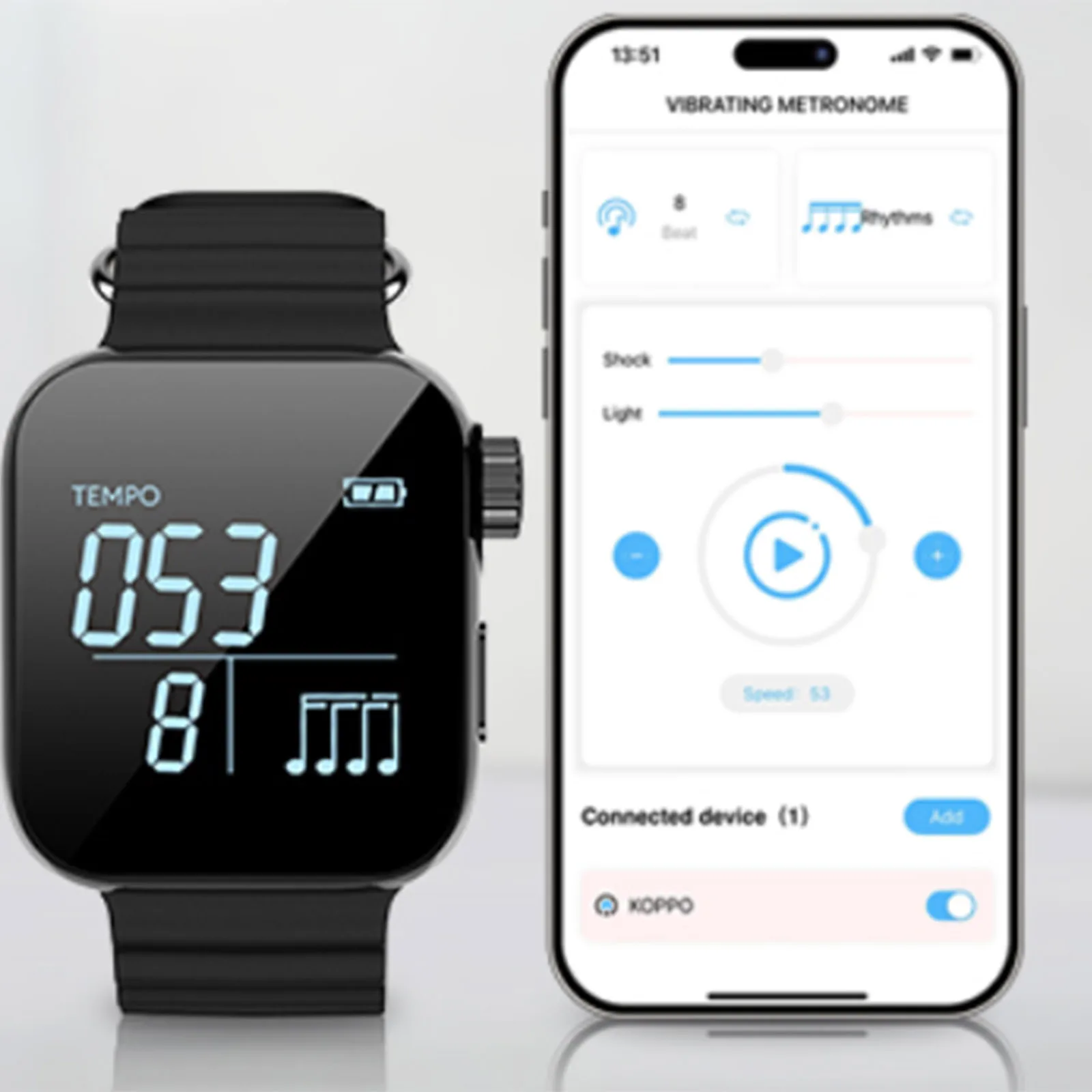 KOPPO KP-200 Vibration Metronome Beat Counting Watch Strap Sport Modes Musical Instrum Universal for Switchable Instrument