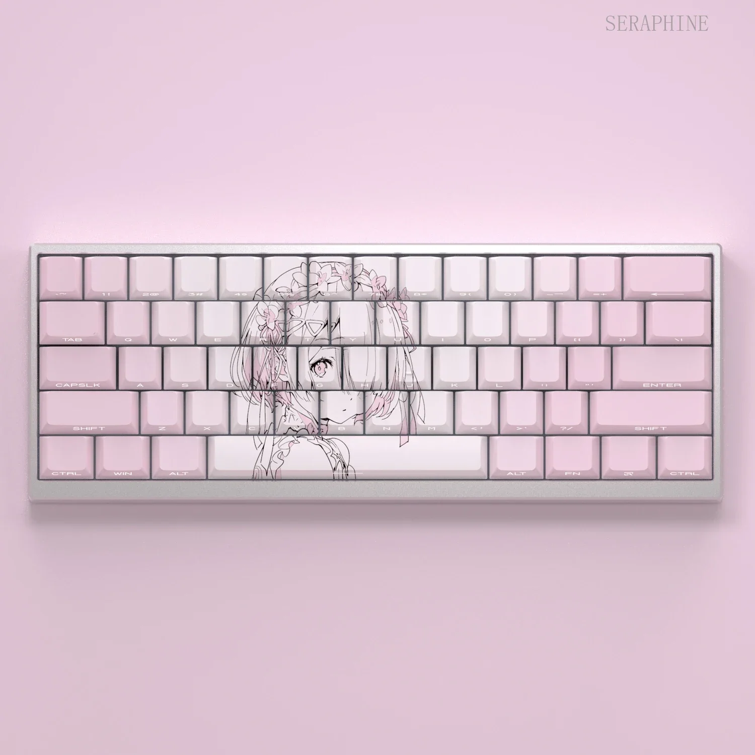 130 Keys Keycaps PBT Dye Sublimation Cherry Ram Pink Side Backlight Print Mechanical Keyboard AULA F75 Ajazz AK820 Pro Mad 60he