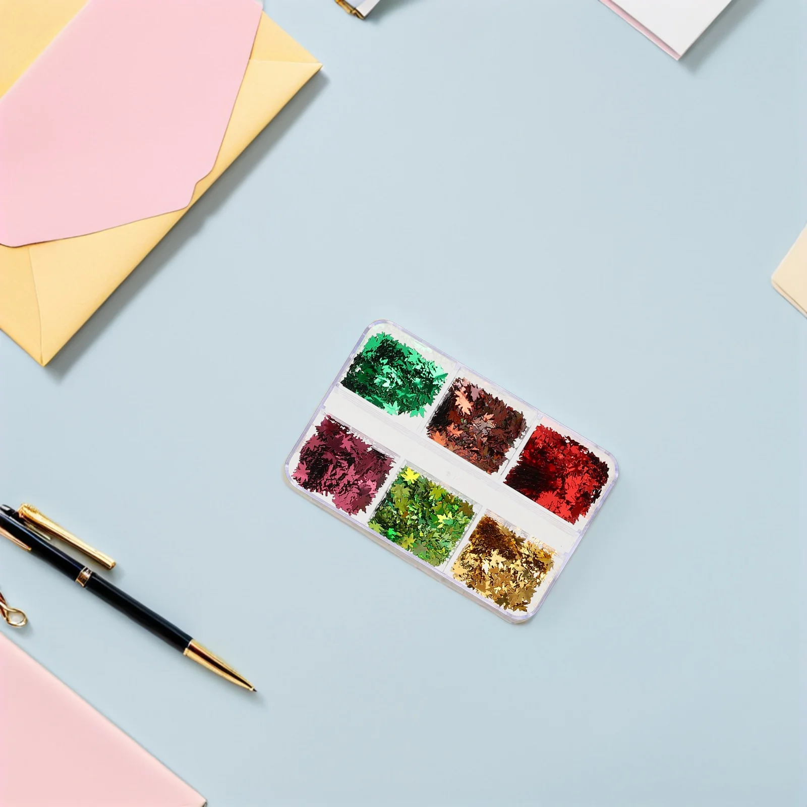 3 ボックス メープルリーフ ネイルアート グリッター スパンコール 秋 マニキュア チャーム 感謝祭 秋 DIY デコレーション メープルリーフ ネイル スパンコール