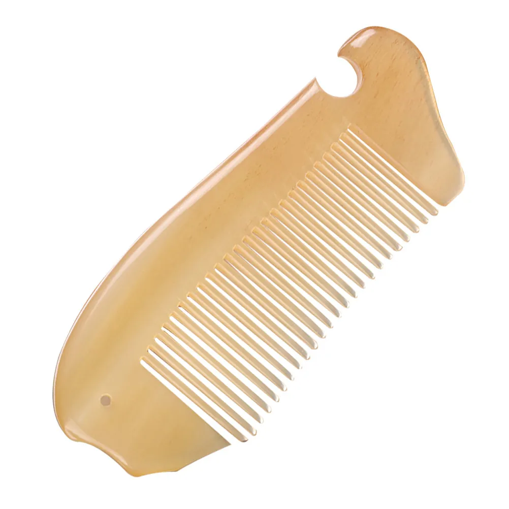 Natural Sheep Horn Comb Handcrafted Unique Vein Pattern Hair Loss Prevention Anti Static Smoothing Comb for Women Hair Care