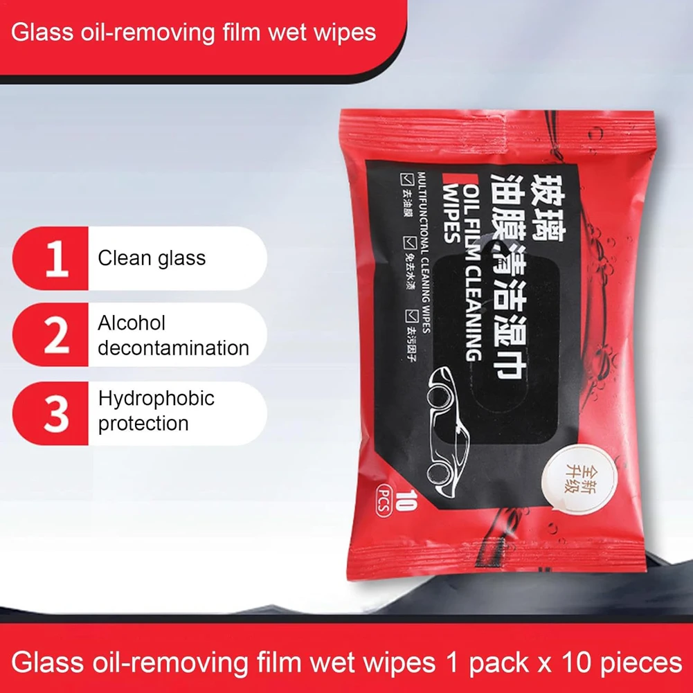 10-200PCS Car Window Glass Oil Film Remover Wipes Car Oil Film Cleaner Auto Front Windshield Cleaning Wipes Car Accesories 유막청소기