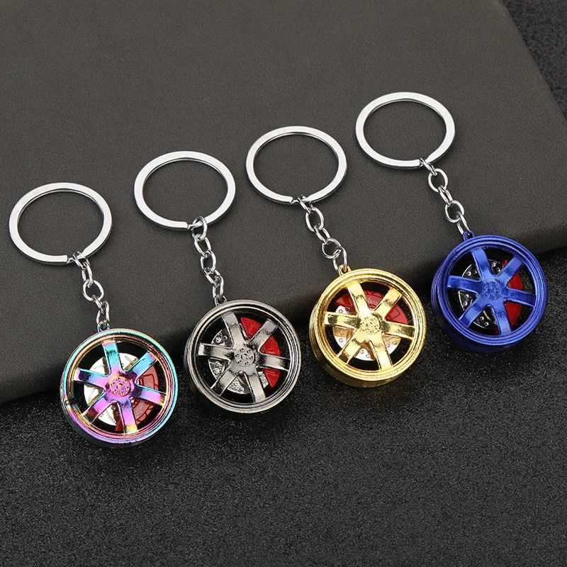 rim keychain accessories small gifts men's metal wheel charm wholesale wheel keychain