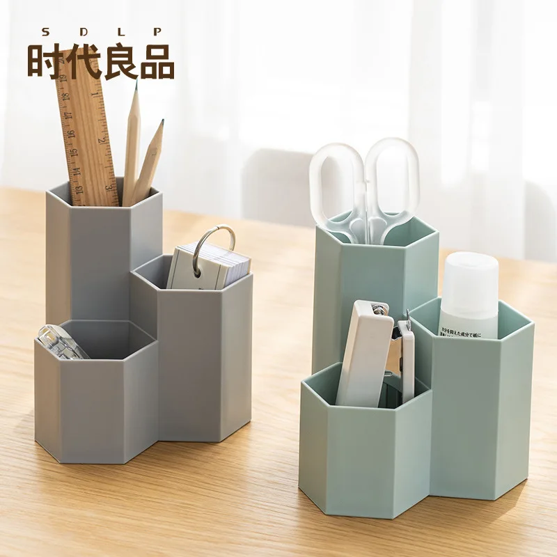 直販六角ペンホルダー高美的価値プラスチック収納ボックスマーカーペンスタンド大容量オーガナイザー