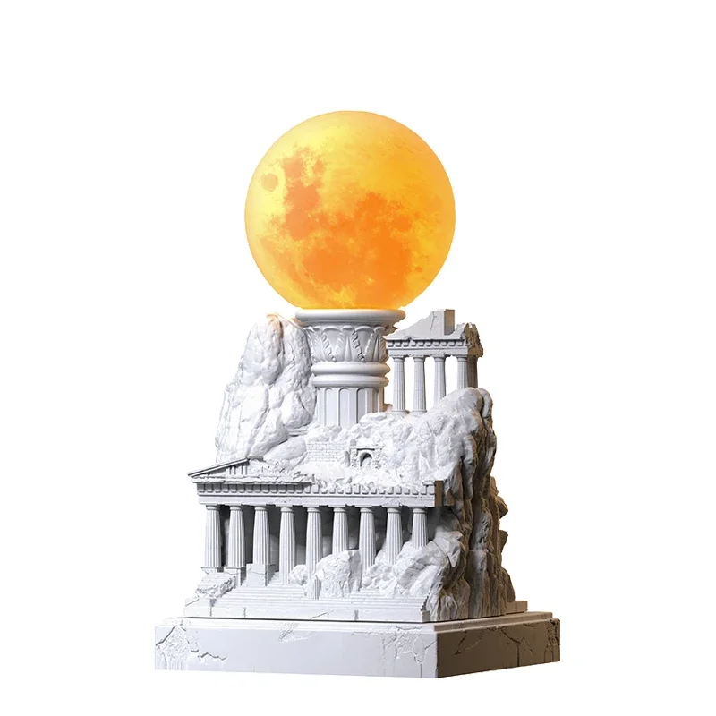 Ancient Greek plaster touch moon lamp bedroom bedside lamp atmosphere diffuser night light ornament gift