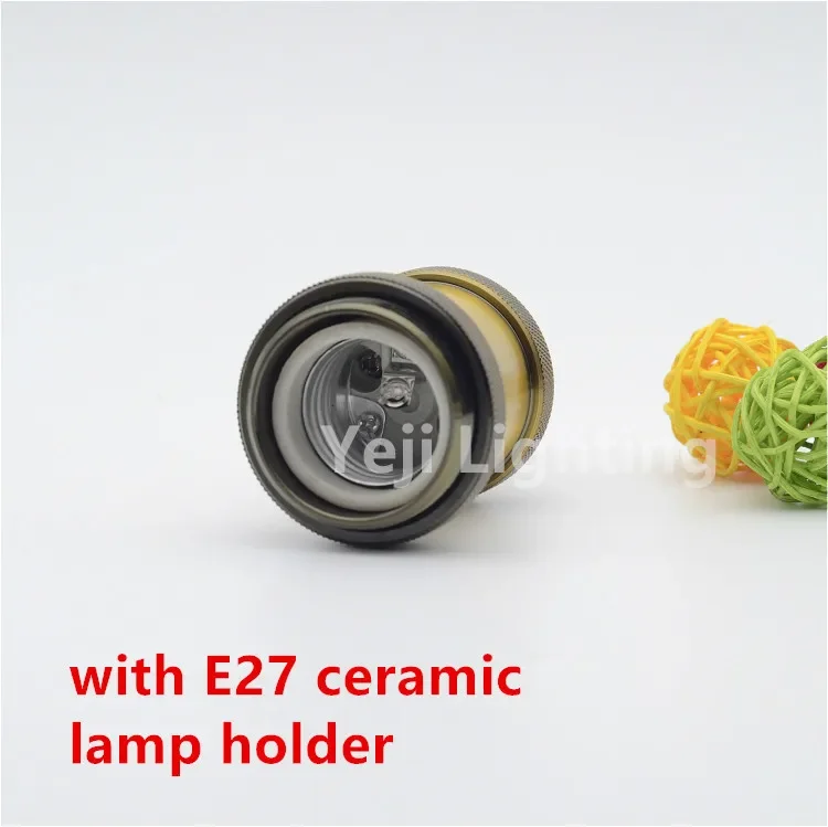 Decorative Colorful  green brozne Lamp holder Edison retro Aluminum cap socket E27 Led bulb Tube light Lighting accessories