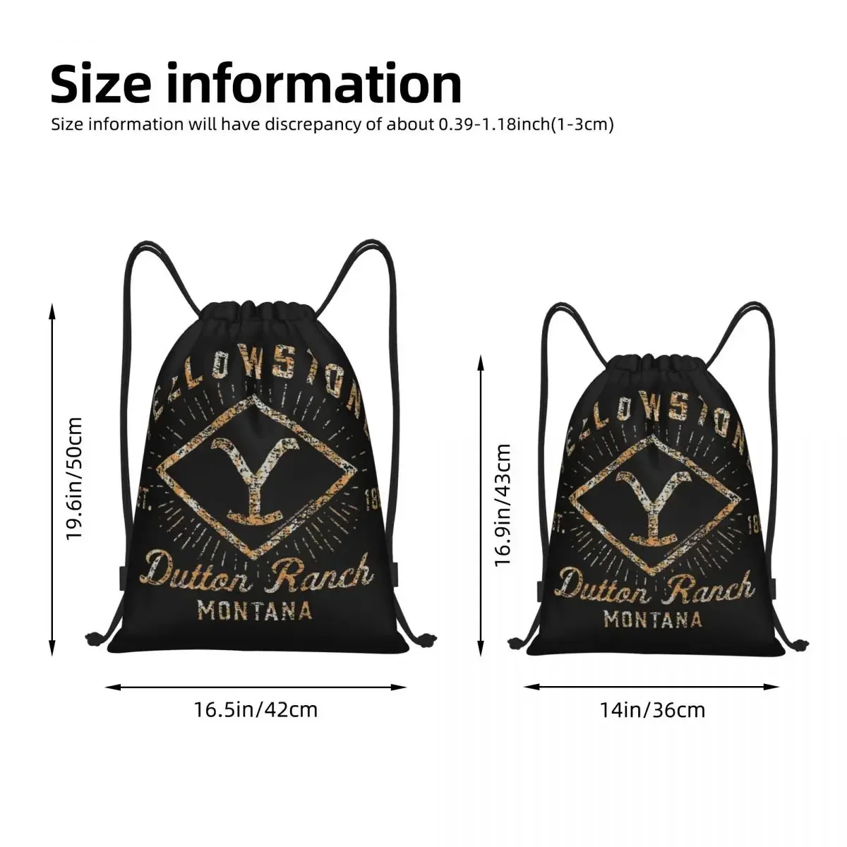 Yellowstones Dutton Ranch Sunburst Drawstring Bags Sports Backpack Gym Sackpack String Bag for Working Out