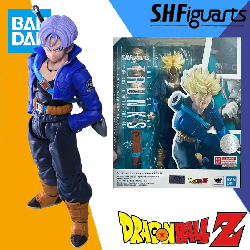 

In Stock Bandai Original SHF Dragon Ball Z SUPER SAIYAN TRUNKS THE BOY FROM FUTURE Figure Model Fighter Finished Model Toy Gift