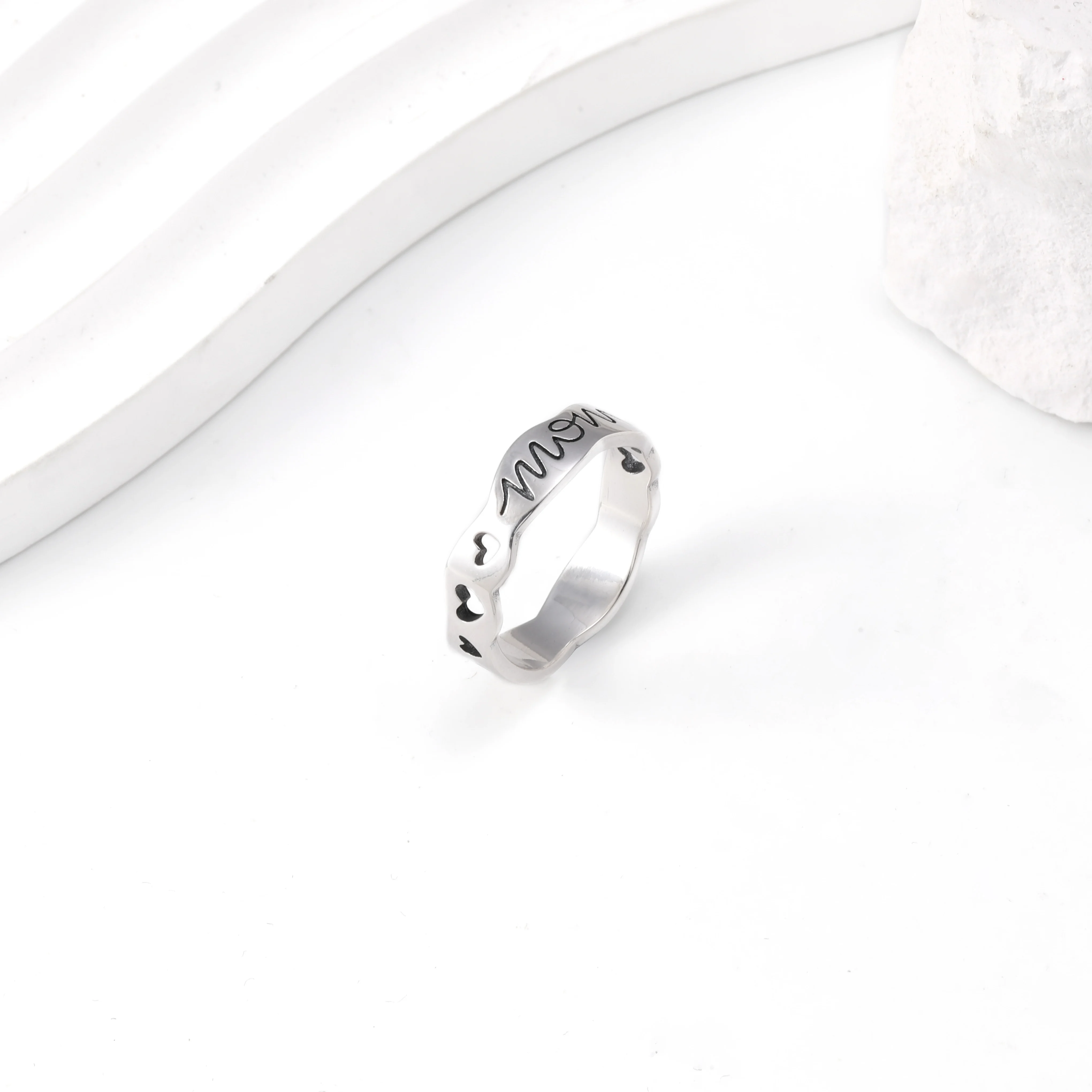 

R068 genuine 925 sterling silver classic fashion exquisite letter ring