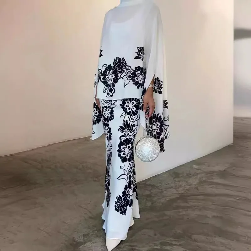 

Blouse Pencil Skirt Suit Women's Printed Loose-fitting Bell Sleeves Comfortable Minimalist Casual Niche Distinctive Fashionable
