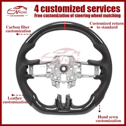 Perforated leather racing steering wheel Carbon fiber heated steering wheel for Ford Mustang 2015 16 17 18 19 20 21 22 models