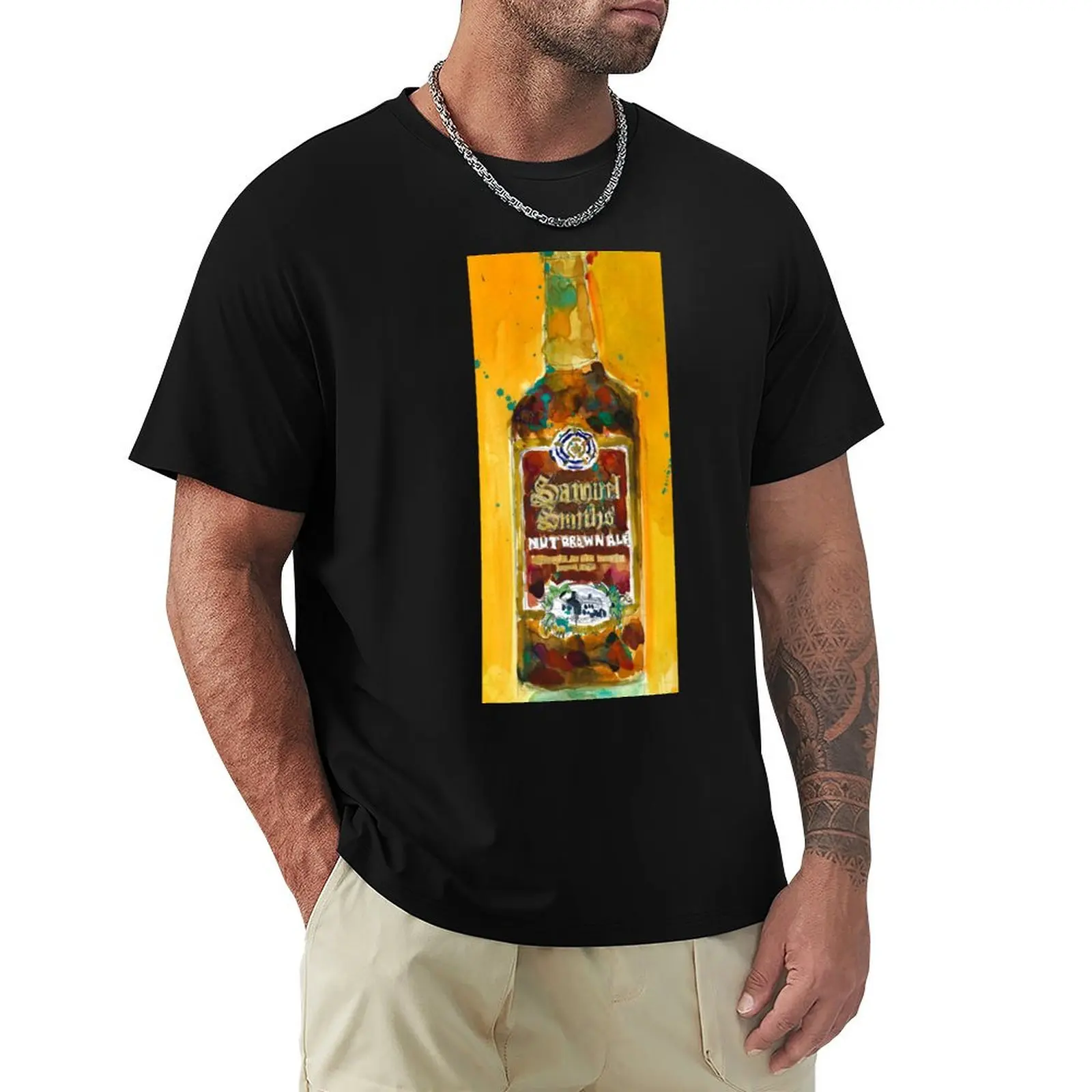 Samuel Smith Nut Brown Ale Beer Bottle T-Shirt t shirts for man graphic funny T-Shirt