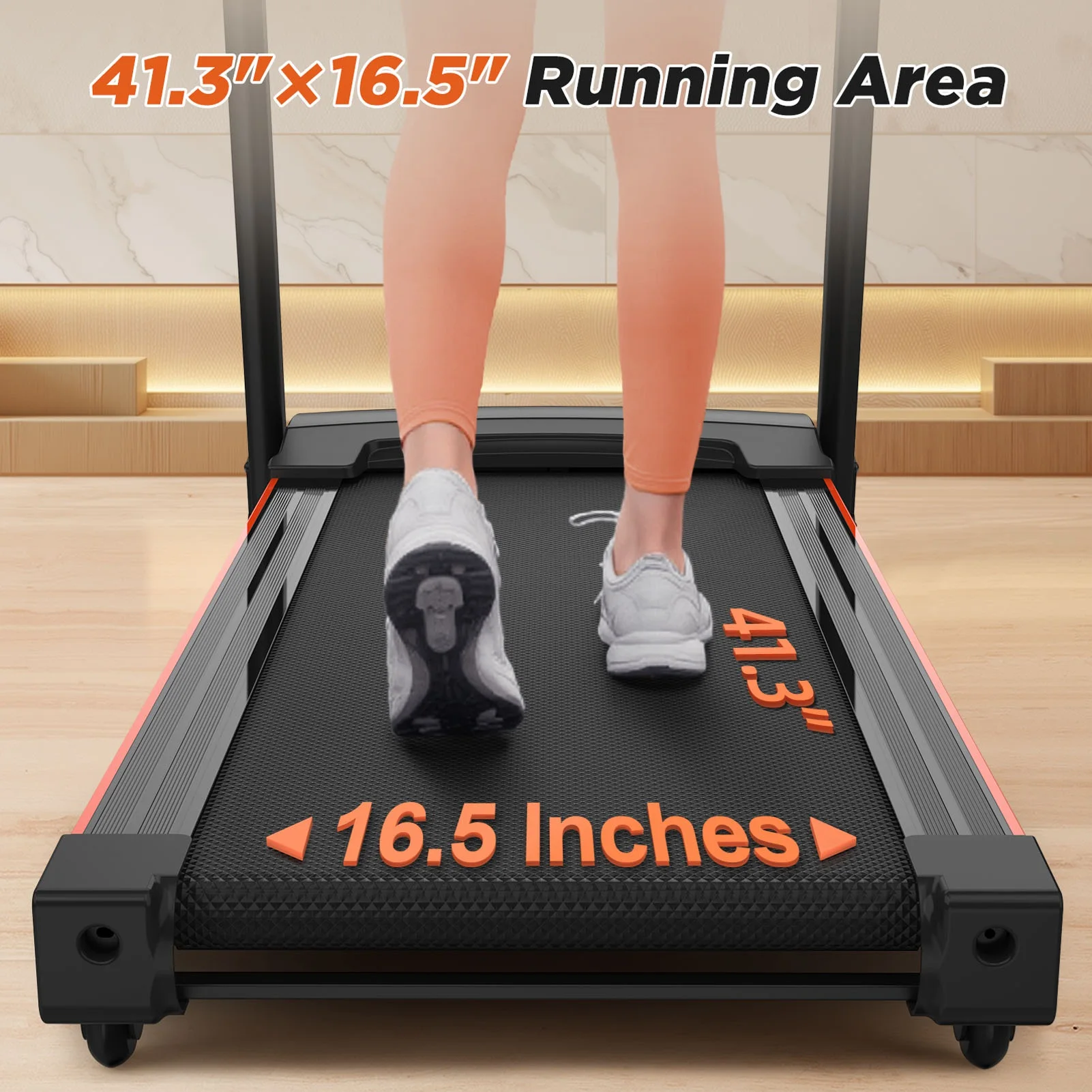 15% Auto Incline Treadmills 400LBS Heavy Duty Capacity 3.25HP Folding Electric Treadmill Up to 8.5 MPH Speed for Home Fitness