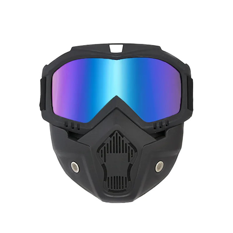 Integrated Motorcycle Goggles Face Shield Dust-proof Tactical Glasses Sunglasses Outdoor Riding Goggles