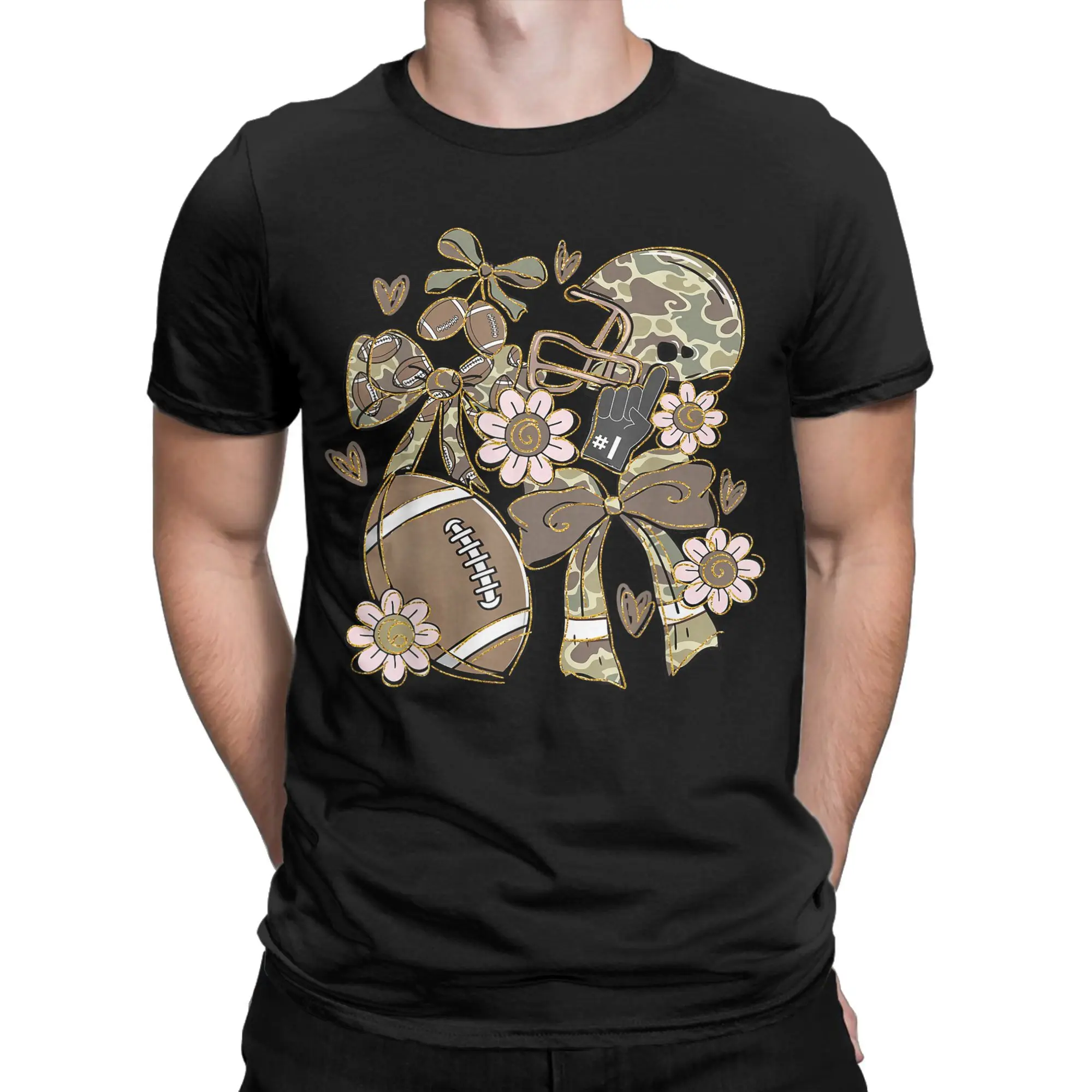 Casual T-Shirt Summer Touchdown Football Game Day Thanksgiving Fashion T-Shirts Tshirt for Men Awesome Cheap Short Sleeve Tops
