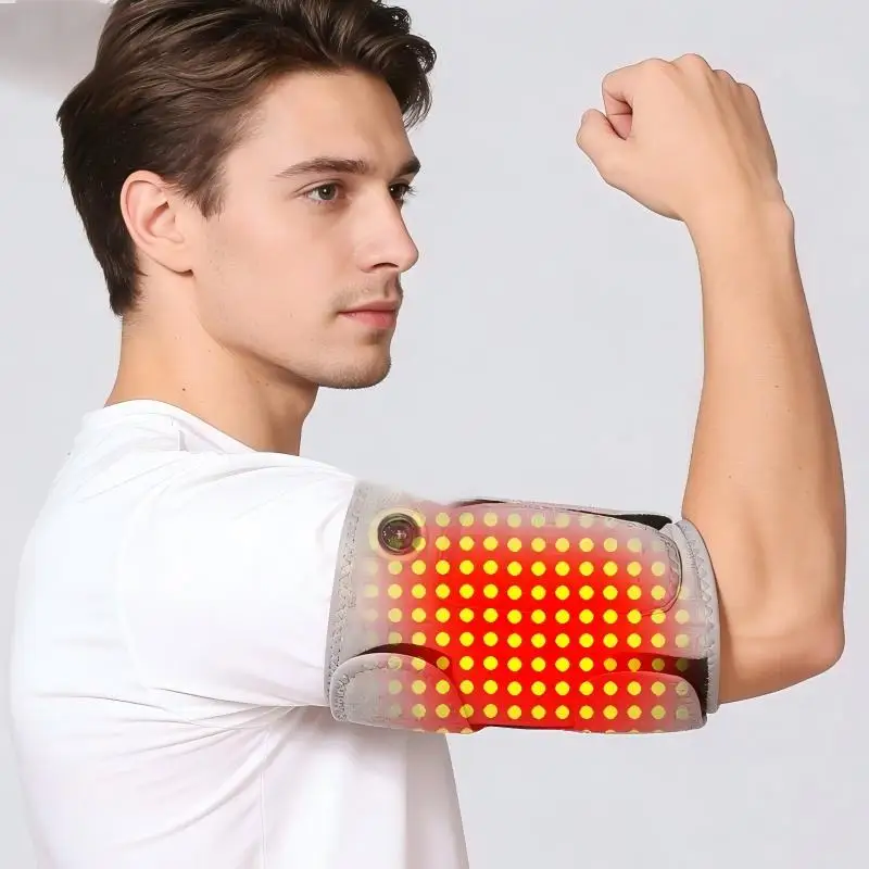 Red Light Heating Massage Brace for Arm Flexible Fast Heating Body Wrapping Belt with 3 Heating Levels and 3 Timing Settings