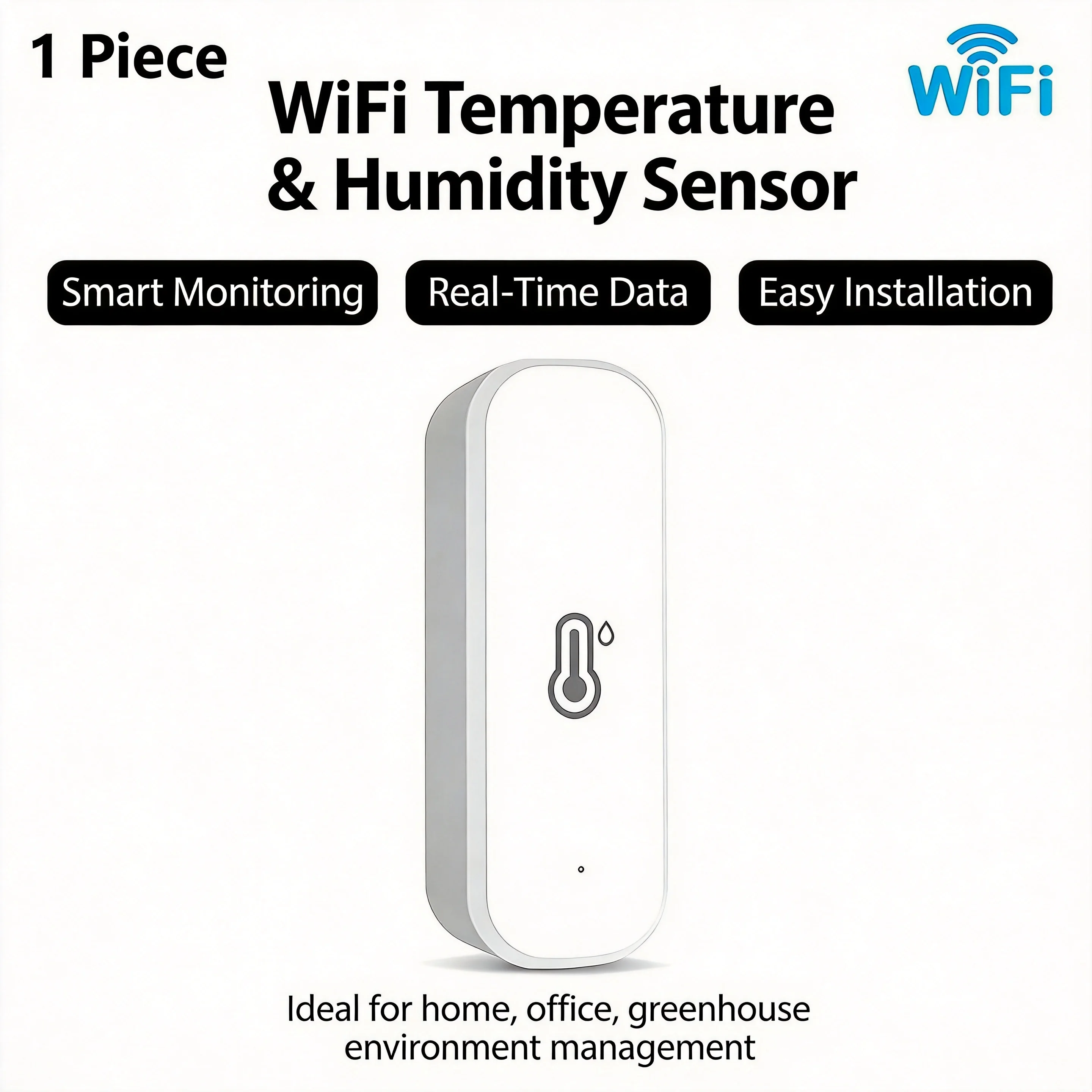 

Tuya Smart WiFi Temperature Humidity Sensor, APP Remote Monitor for Smart Home, Smart Life Compatible, Works with Alexa