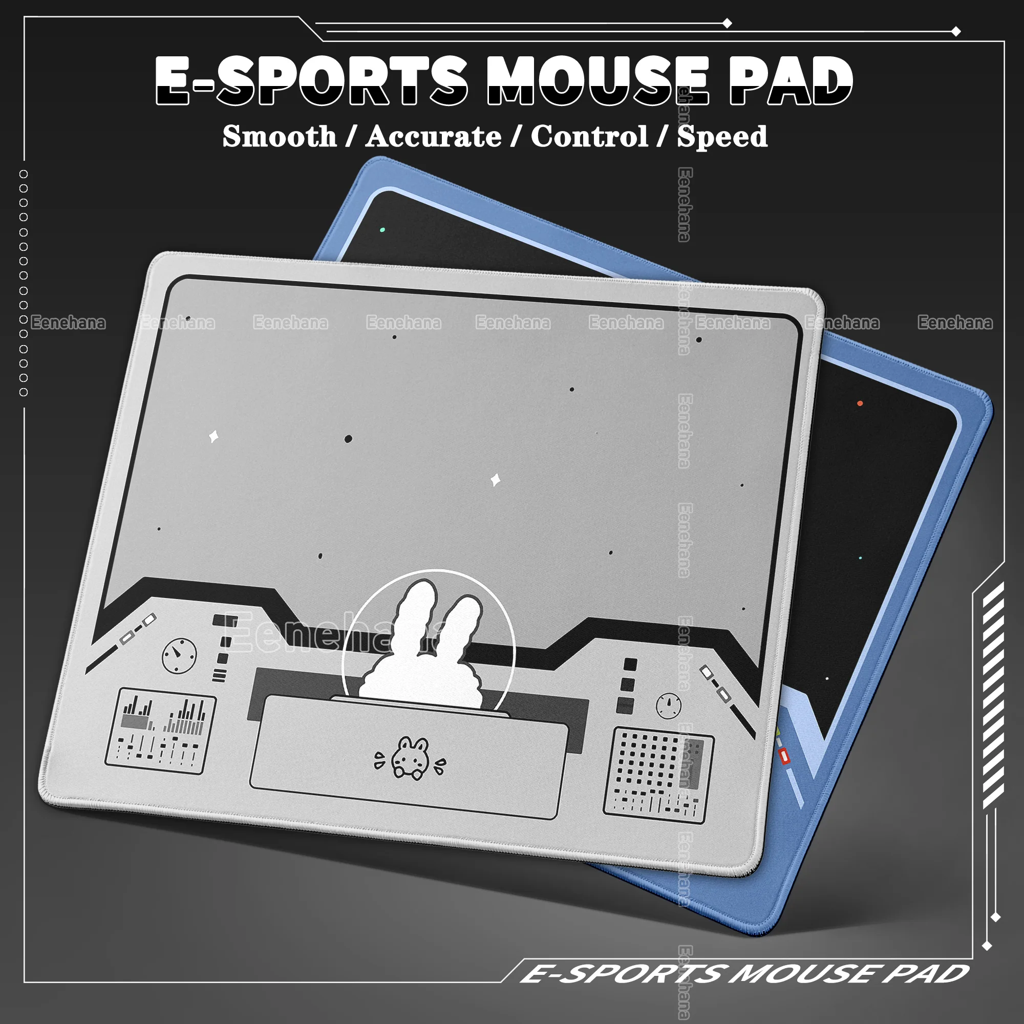 

Astronaut Rabbit Mouse Pad Waterproof 45x40CM Home PC Gaming Kawaii Bunny E-Esports Non-slip Gamer Accessories Deskpad for Gift