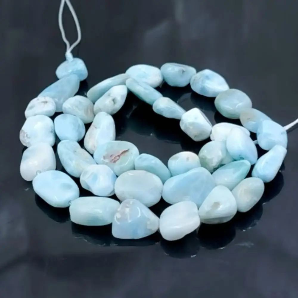38cm 8-10mm Irregular Green Natural Stone Real Nugget Potato Shape Larima Gems Jewelry Beads