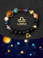 Eight Planets 12 Constellation Bracelets for Women Natural Stone Universe Galaxy Solar System Bracelets Libra Virgo Leo Jewelry