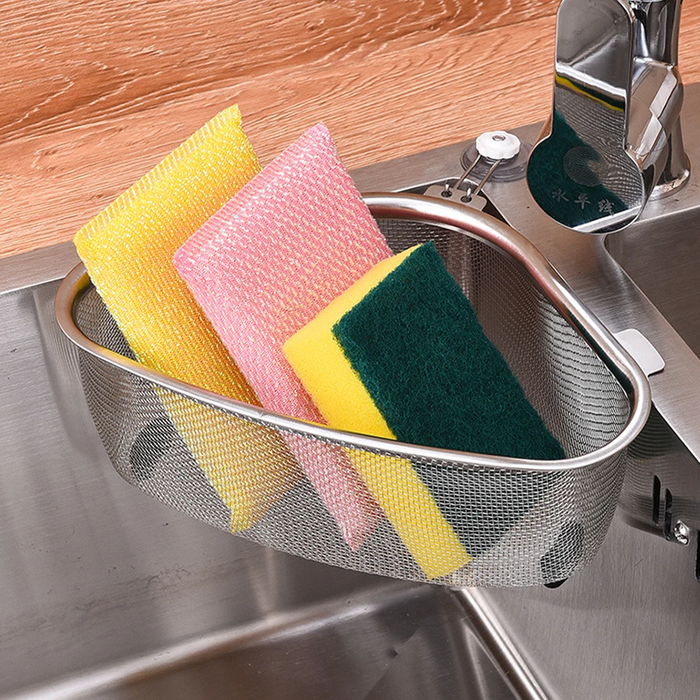 

Sink Basket Strainer Stainless Steel Triangle Corner Kitchen Sink Drain Strainer Food Filter Mesh Catcher Kitchen Drain Rack