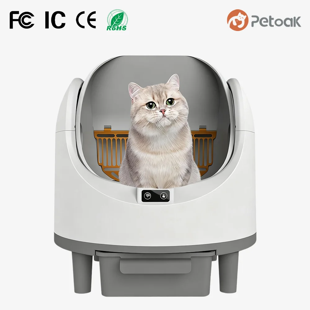 Self Cleaning Box Smart ing 68 L Large Capacity Open Top Automatic Cat Box APP Wi Fi Control PP Material