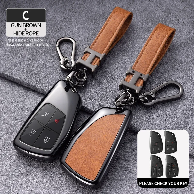 

4 Buttons Silicone Car Fob Key Cover Case for Buick ENVISION Chevrolet Silverado 2023 Cadillac GMC Remote Keychain Accessories