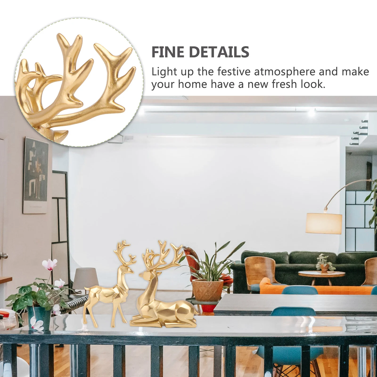 

1 Pair Premium Tabletop Elk Decoration Desktop Adornment Christmas Home Decor Party Supply Xmas Ornament Deer Decor