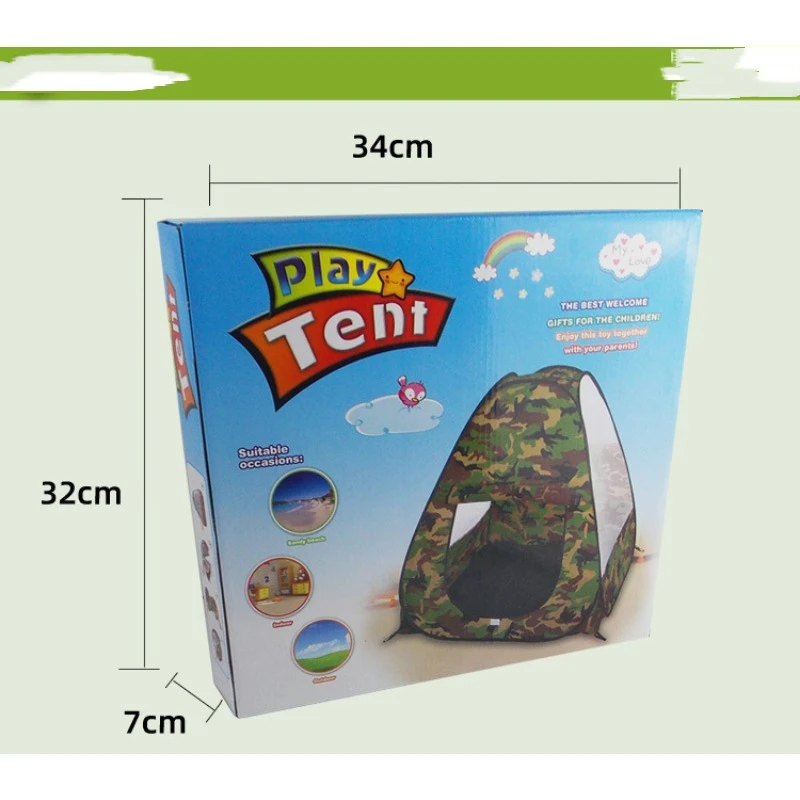 Triangle Tent Easy Setup Kids Adventure Station Camouflage Color Box Playground Game House Tunnel Toy Indoor Daycare