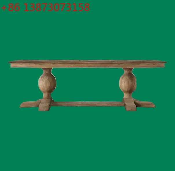 Combination French Solid Wood Eight-Immortal Table European Retro Distressed Dining Table Mediterranean Dining Table