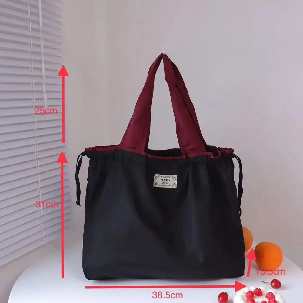 Fashion Drawstring Supermarket Shopping Bag Eco-Friendly Reusable Shopping Bag Universal Foldable Waterproof Travel Grocery Bag