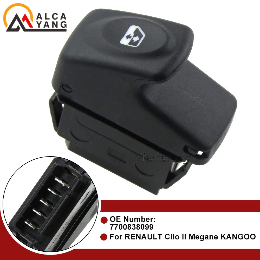 5 Pin Single Power Window Switch Control 7700838099 For Renault Clio MK2 1998-2006 Kangoo 1997-2003 Megane MK1 1995-2002 Scenic