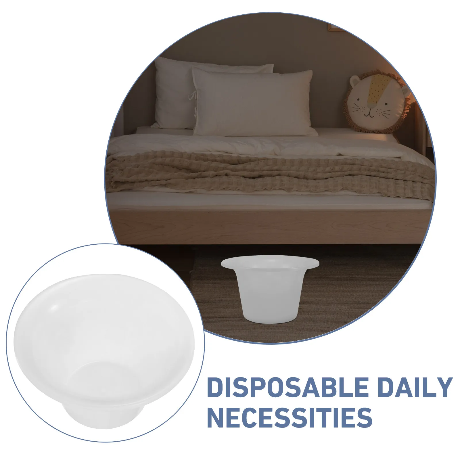 5Pcs Disposable Chamber Pot Plastic Urine Pot Lightweight Compact Smooth Edge for Hospital Home Travel Night Use Portable Urinal