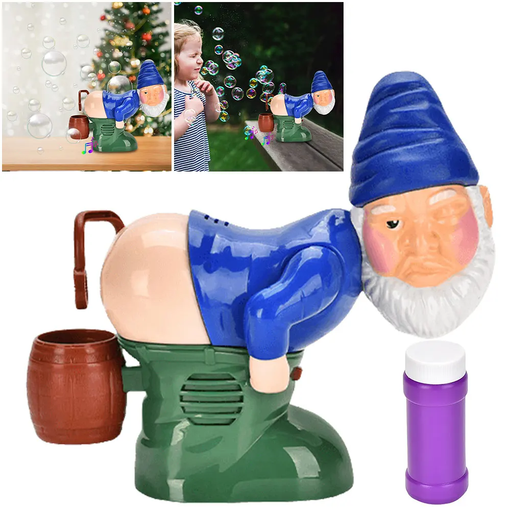Santa Claus Butt Bubble Machine Creative Colorful Bubbles Blower with Sound & Light Battery Operated Xmas Party Favors