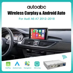 AUTOABC Wireless CarPlay Decoder for Audi A6 A7 2011-2018,Android Auto Interface Mirror Link AirPlay support Player Camera