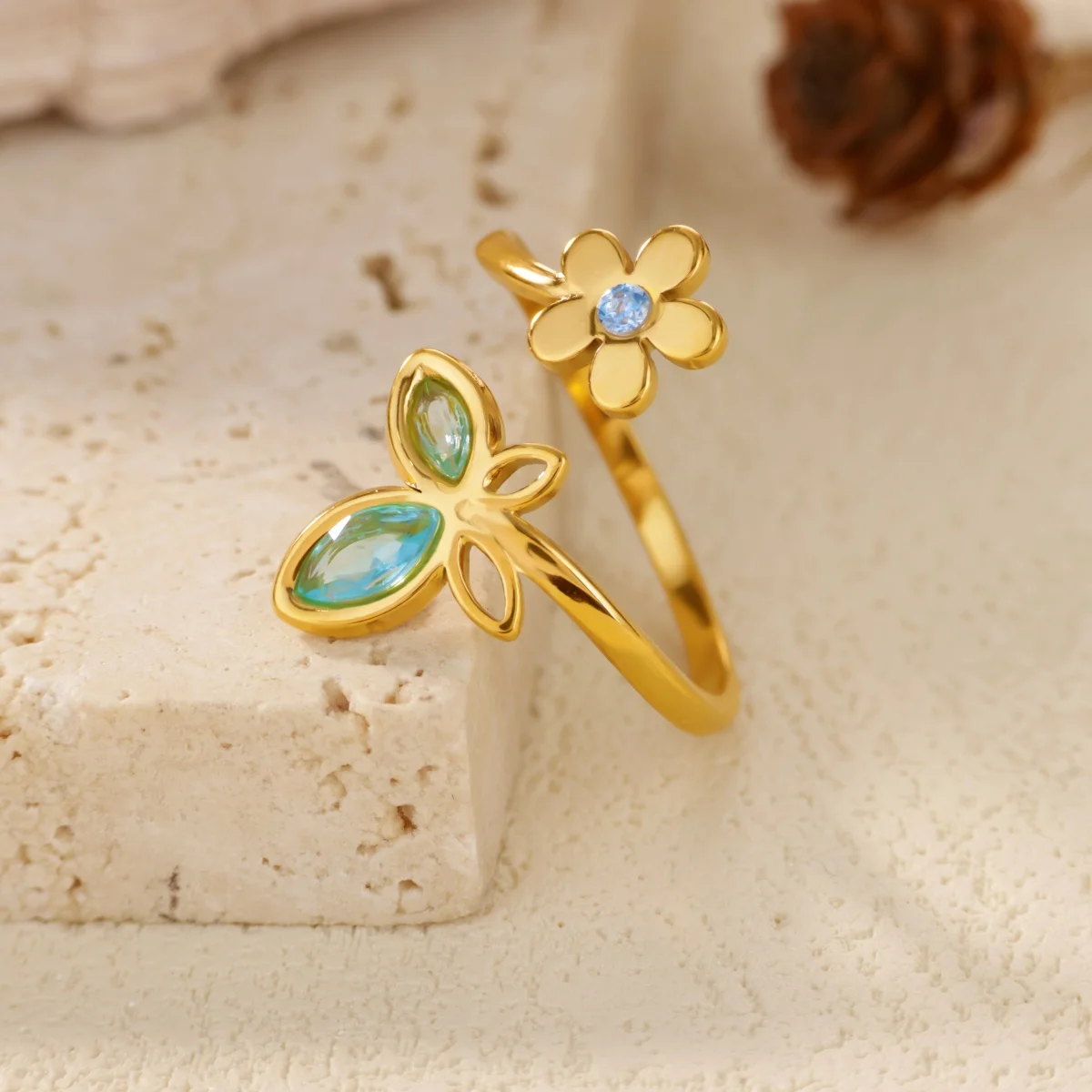 Adjustable Flower Rings for Women Minimalist Stainless Steel Ring Trend 2026 Freeshipping Couple Jewelry Finger Accessory BFF