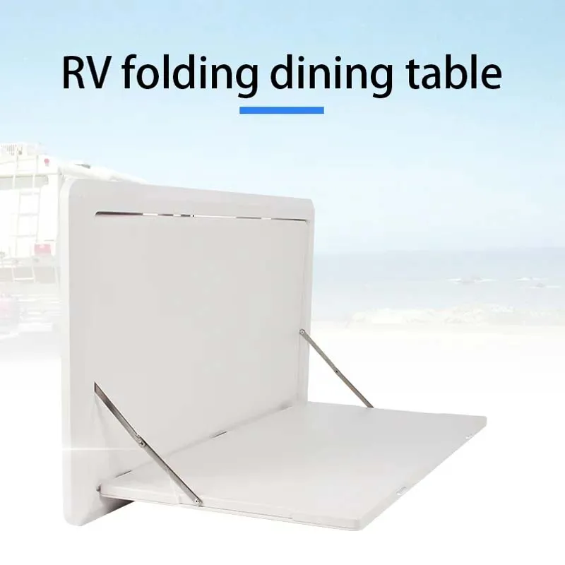 RV Outdoor Lighted Folding Plastic External tilt Dining Table Shelf With lock apply to motorhome caravan accessories