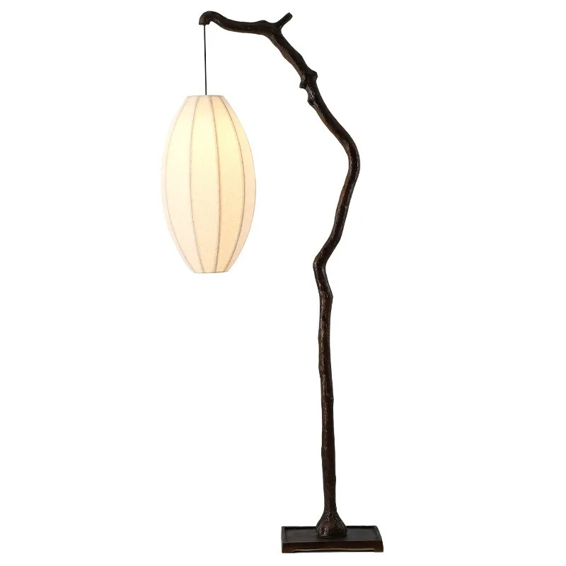 retro tea room living room atmosphere light surprise quiet wind fabric lantern fishing floor lamp