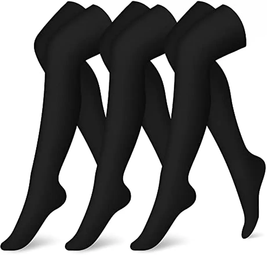 

Thigh High Compression Socks for Women&Men Circulation(3Pairs) Over the Knee-Running,Travel,Gym,Jump,Cosplay，Halloween Dress Up