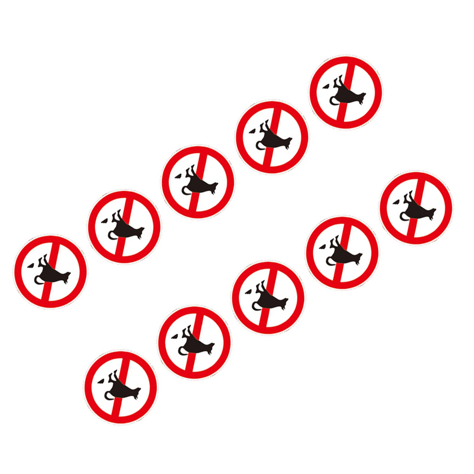 

10 Sheets Thick Waterproof No Pet Pooping Sign Stickers Easy Adhesive Funny Prohibitory Sign Paste for Indoor Outdoor