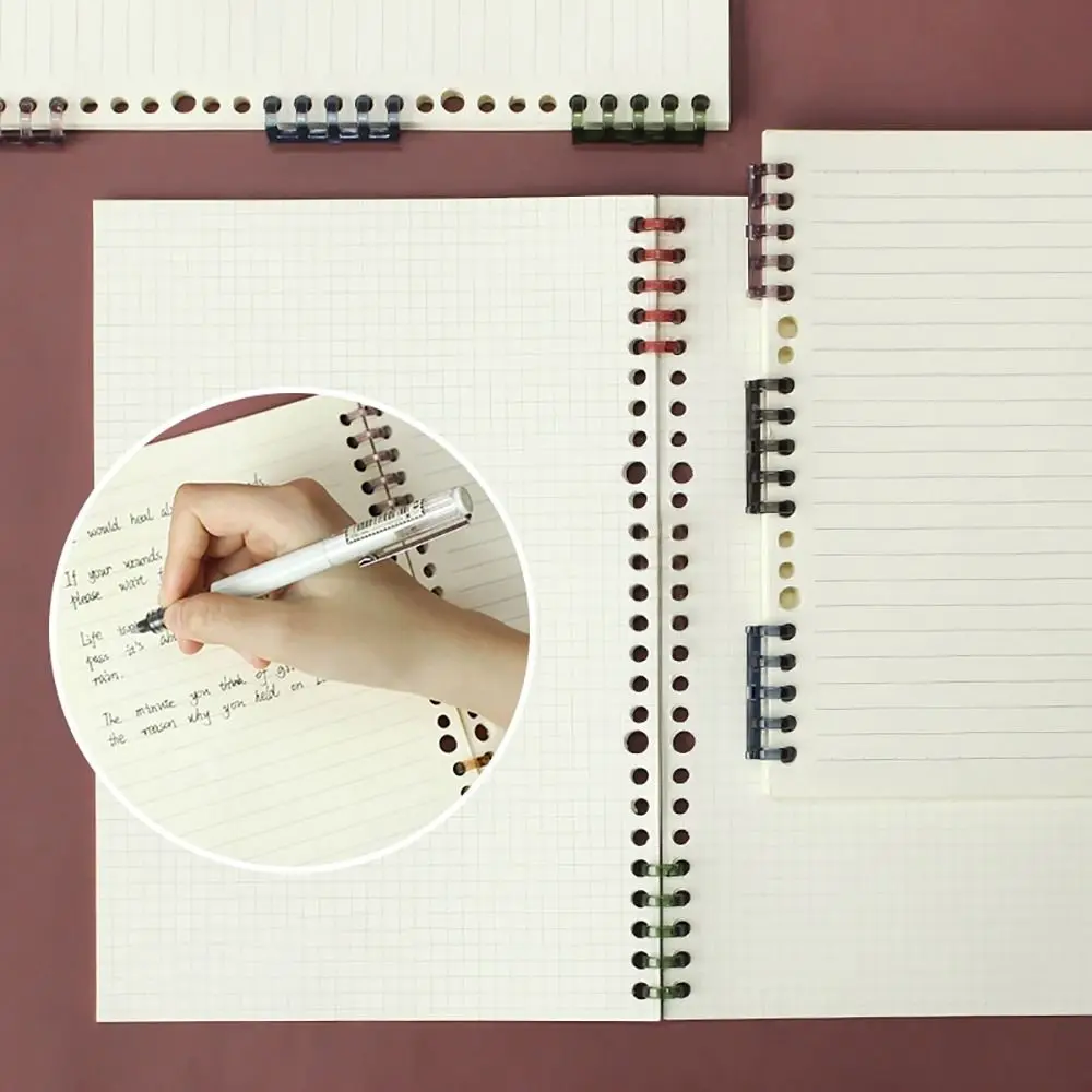 

10Pcs Binding Spines Snap Split Binder Rings Learning Cards A4 A5 A6 Notebook Loose Leaf Plastic 5 Ring Binding Combs