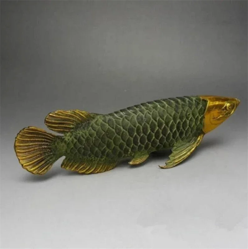 

Copper Statue Chinese bronze gilt old handwork lucky home decoration handicraft ' Fish '