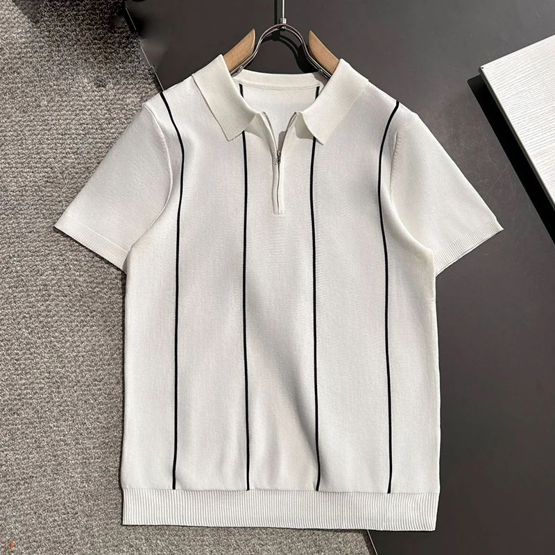 

2025 New Combed Pure Cotton Comfortable Breathable, Soft Loose Fit Men's Casual Turn-Down Collar Short Sleeve T-Shirt