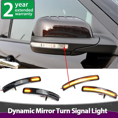 2 uds lámpara indicadora intermitente de espejo lateral de coche luz LED de intermitente dinámica para Ford Explorer U502 2011-2019 volante a la izquierda
